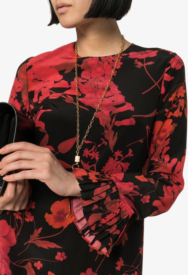 Valentino Garavani Jurk met bloemprint Zwart