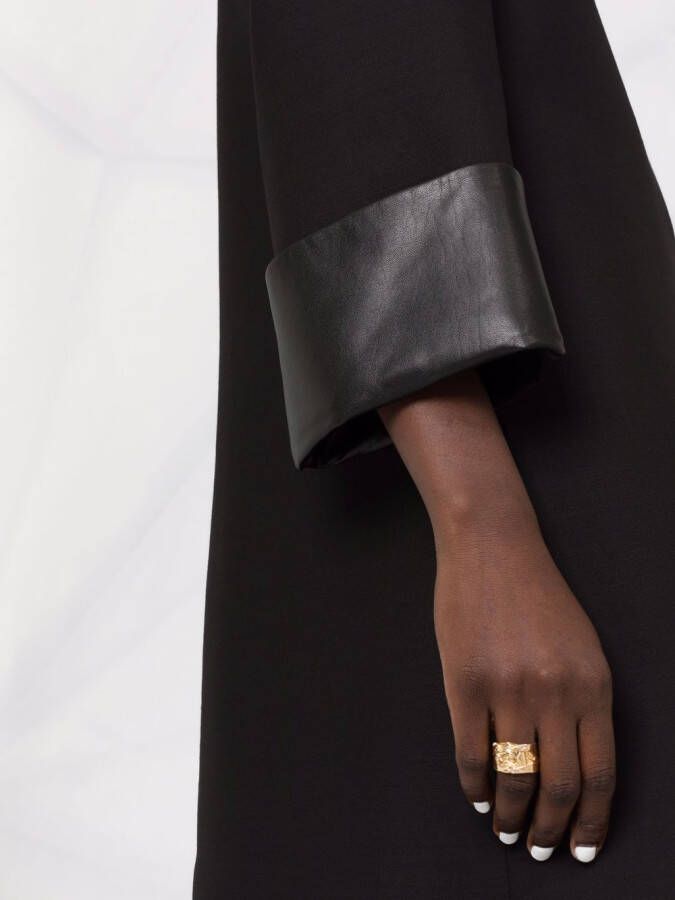 Valentino Garavani Jurk met leren afwerking Zwart