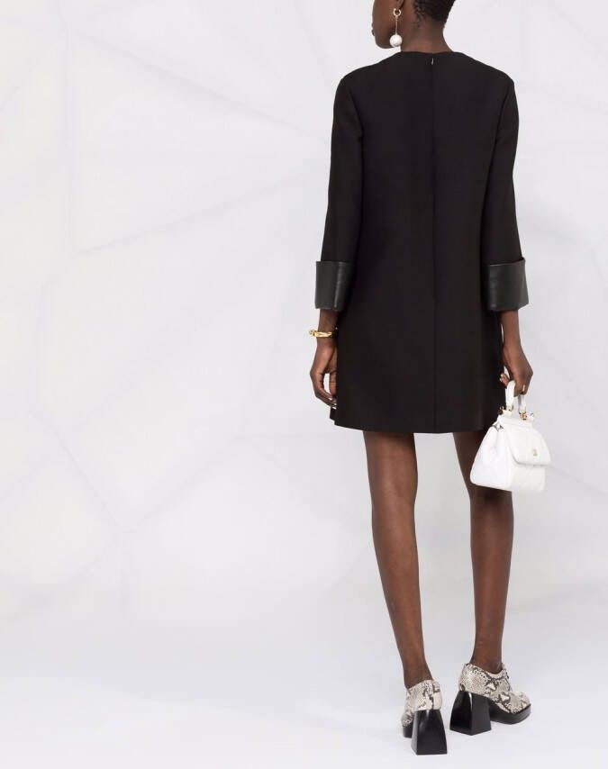 Valentino Garavani Jurk met leren afwerking Zwart