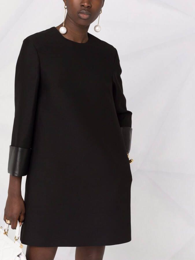 Valentino Garavani Jurk met leren afwerking Zwart
