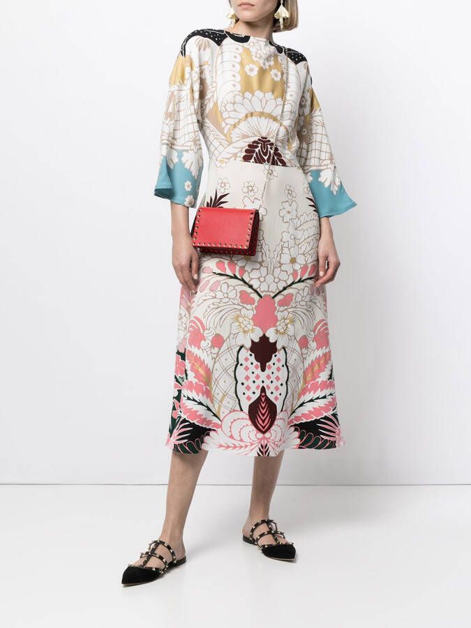 Valentino Garavani Jurk met print Bruin