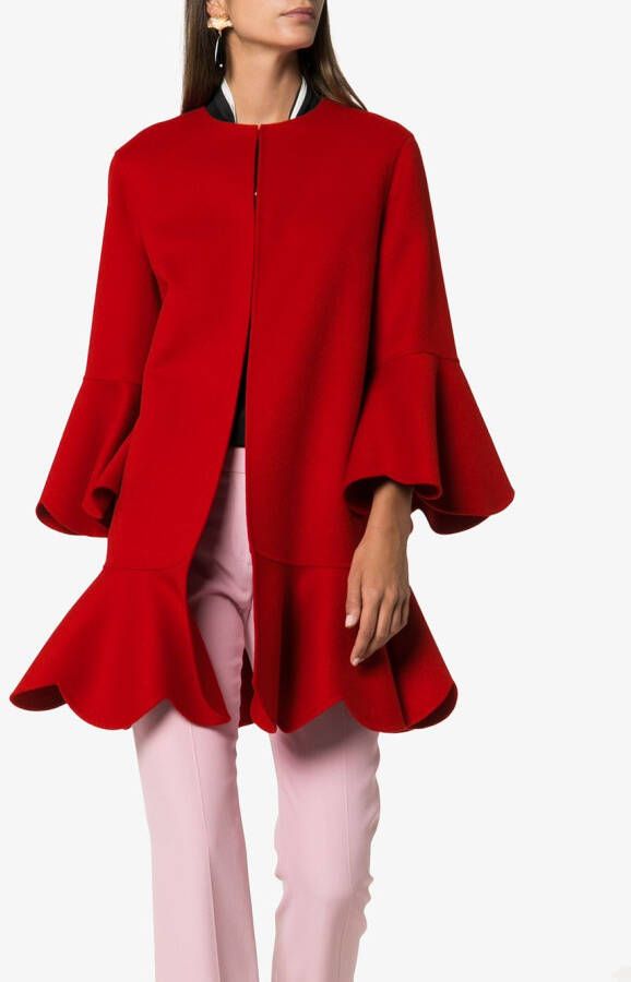 Valentino Garavani Kraagloze mantel Rood