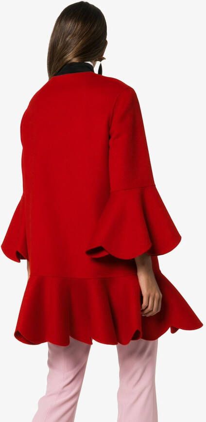 Valentino Garavani Kraagloze mantel Rood