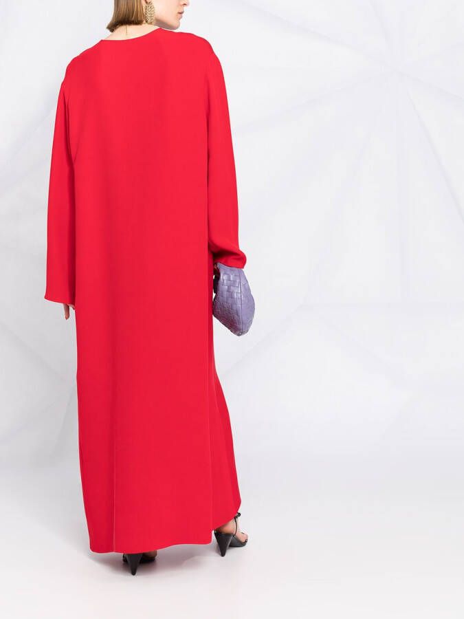 Valentino Garavani Maxi-jurk met watervalhals Rood