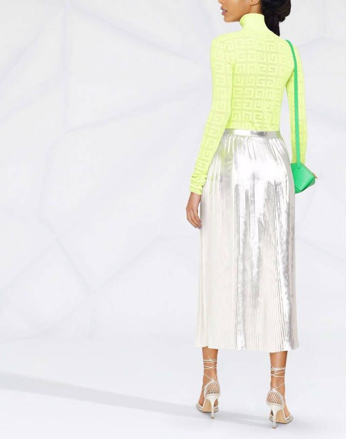 Valentino Garavani Metallic plooirok Zilver