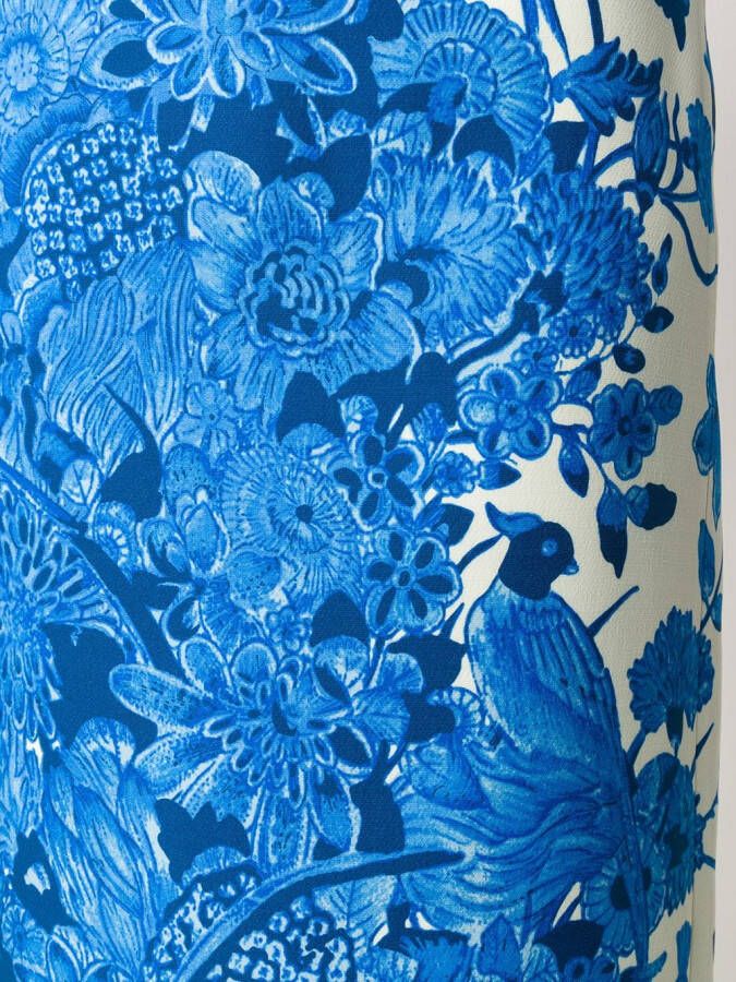 Valentino Garavani Midi-jurk met bloemenprint Blauw