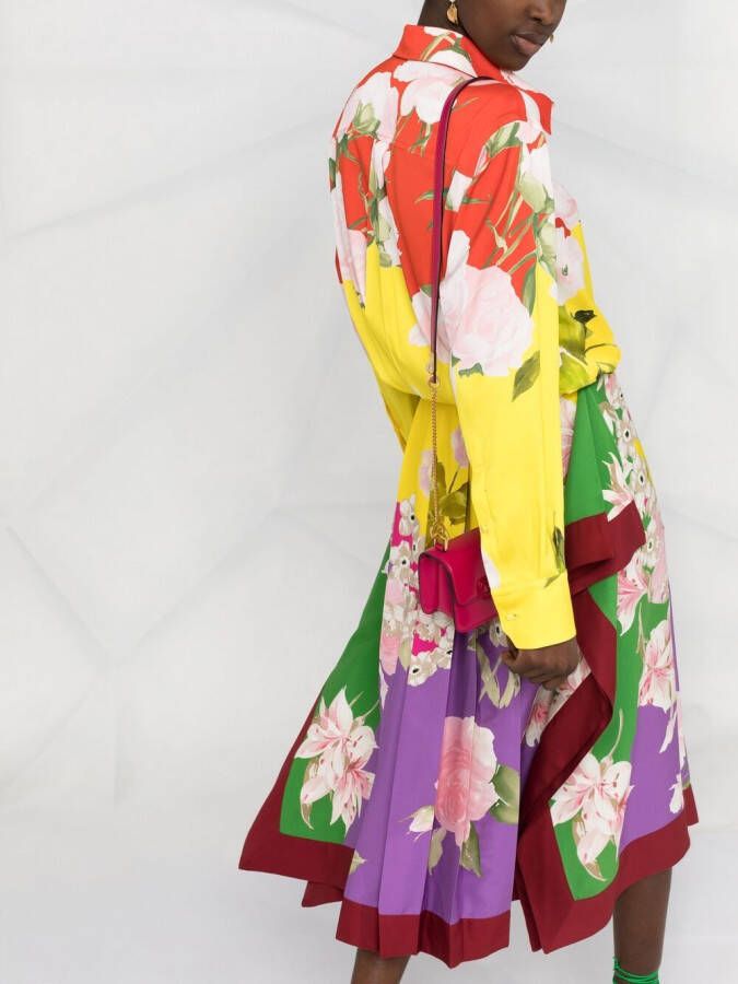 Valentino Garavani Midi-jurk met bloemenprint Rood