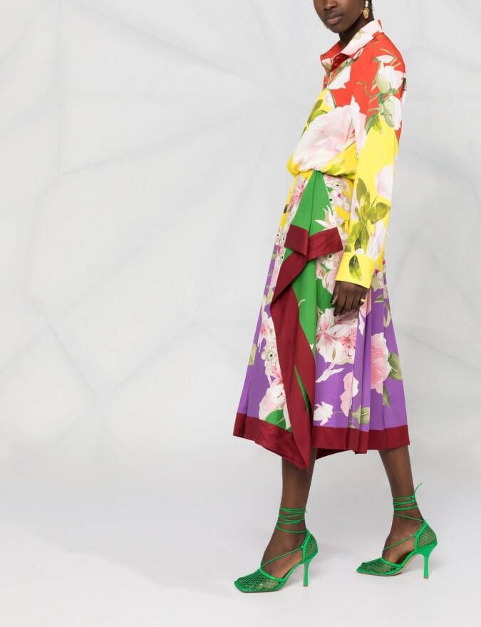 Valentino Garavani Midi-jurk met bloemenprint Rood