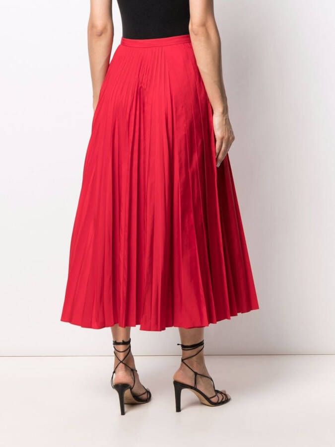 Valentino Garavani Midi-plooirok Rood