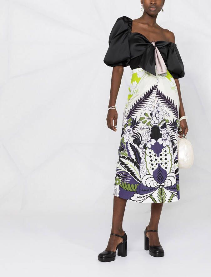 Valentino Garavani Midi-rok met print Wit