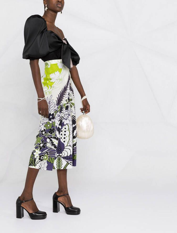 Valentino Garavani Midi-rok met print Wit