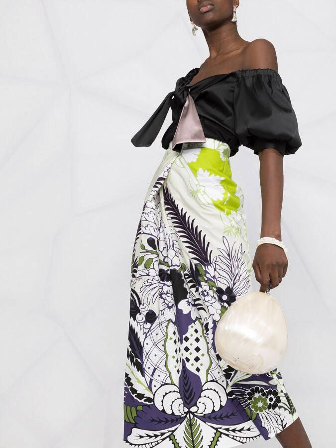 Valentino Garavani Midi-rok met print Wit