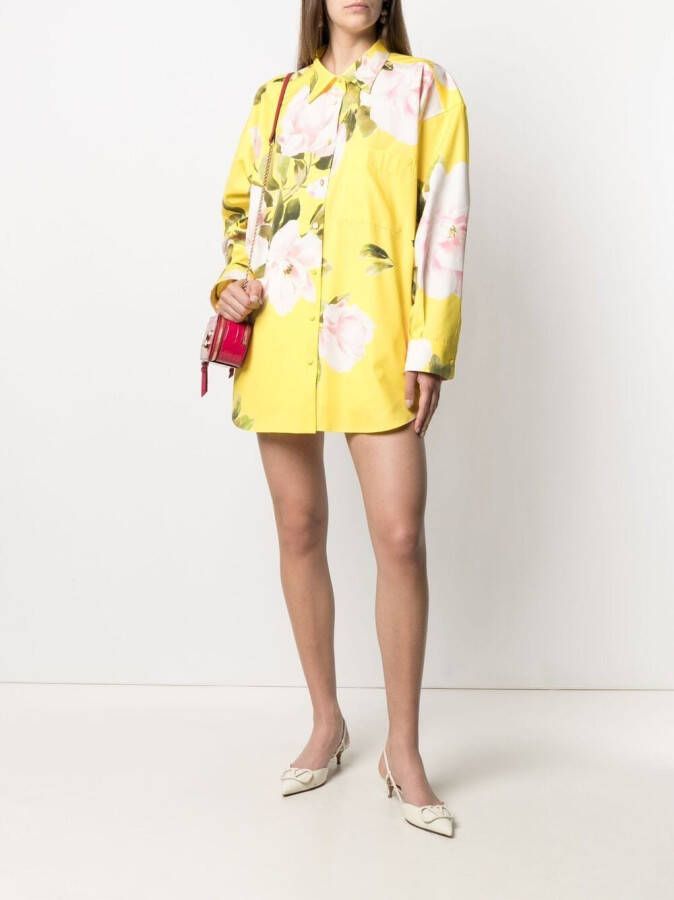 Valentino Garavani Mini-blousejurk met bloemenprint Geel