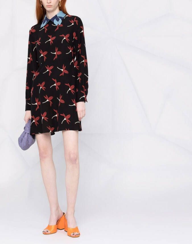 Valentino Garavani Mini-jurk met bloemenprint Zwart