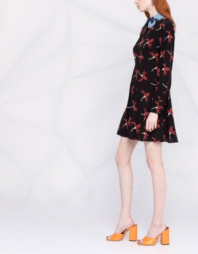 Valentino Garavani Mini-jurk met bloemenprint Zwart