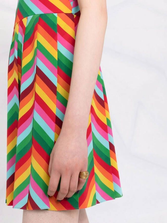 Valentino Garavani Mini-jurk met chevron streep Groen