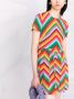 Valentino Garavani Mini-jurk met chevron streep Groen - Thumbnail 5