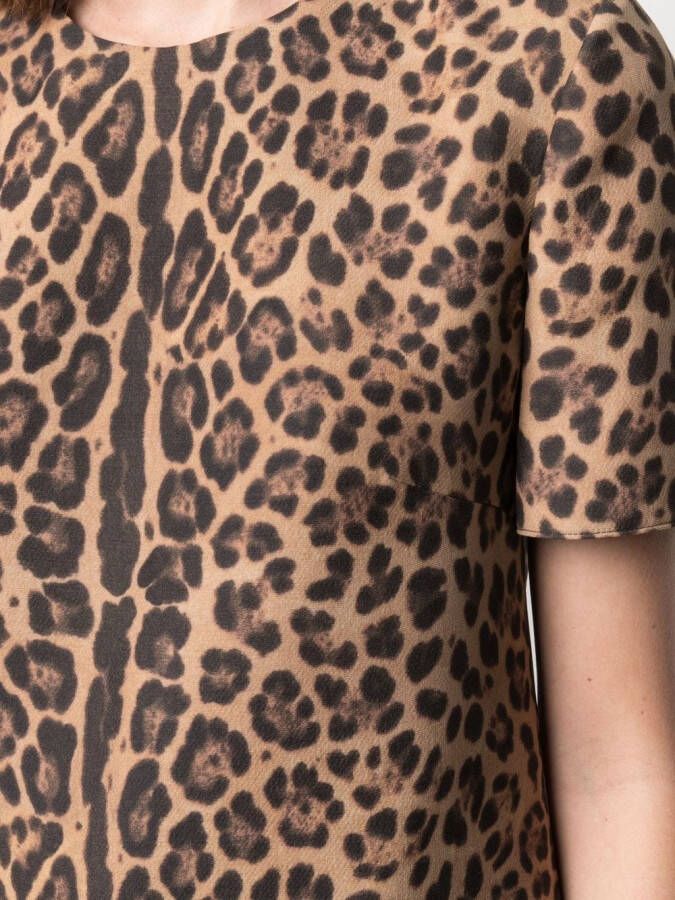 Valentino Garavani Mini-jurk met luipaardprint Bruin