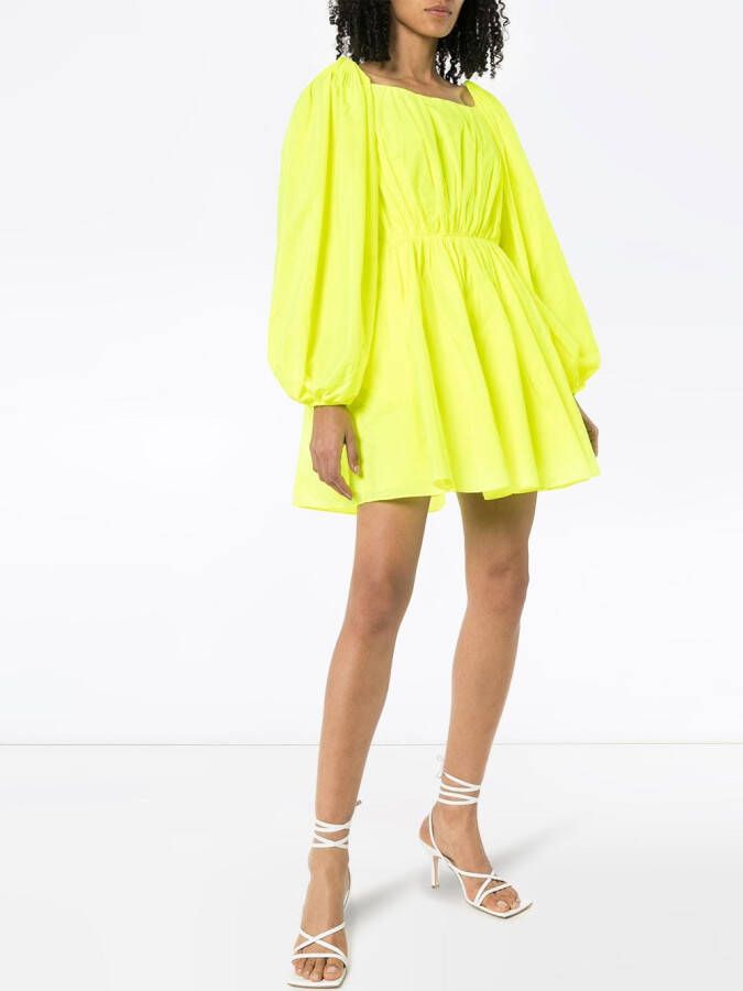 Valentino Garavani Mini-jurk met pofmouwen Geel