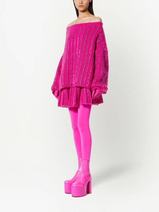 Valentino Garavani Mini-rok met borduurwerk Roze