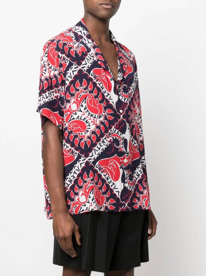 Valentino Garavani Overhemd met bandanaprint Blauw
