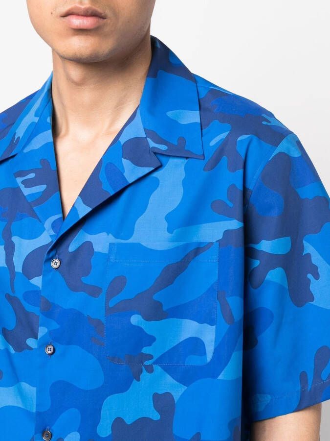 Valentino Garavani Overhemd met camouflageprint Blauw