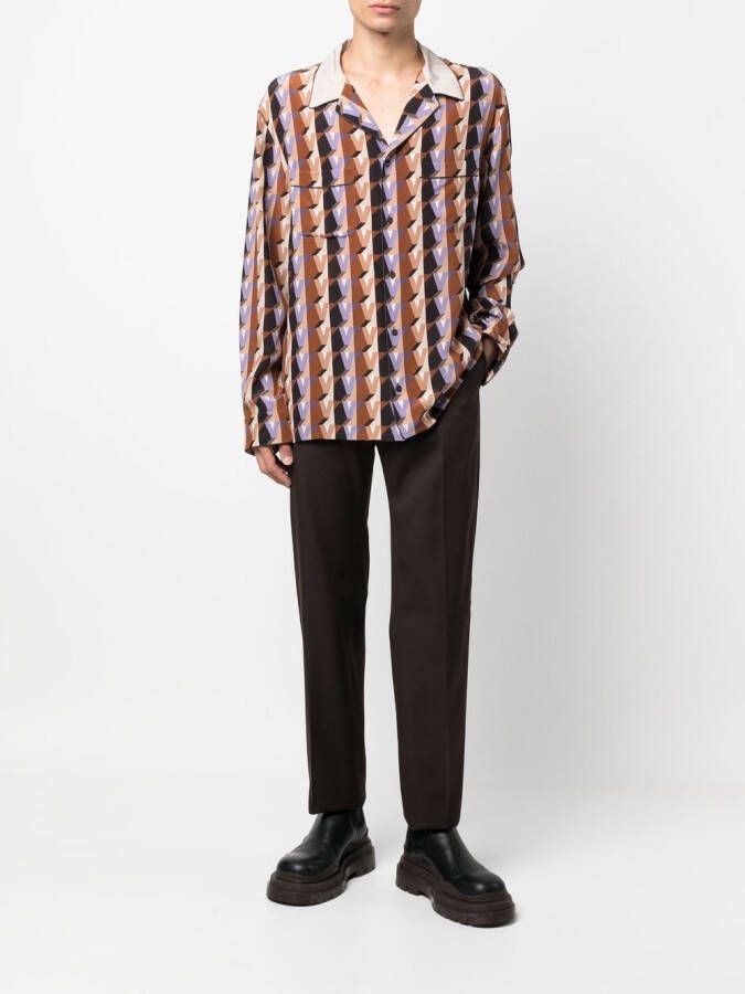 Valentino Garavani Overhemd met grafische print Bruin