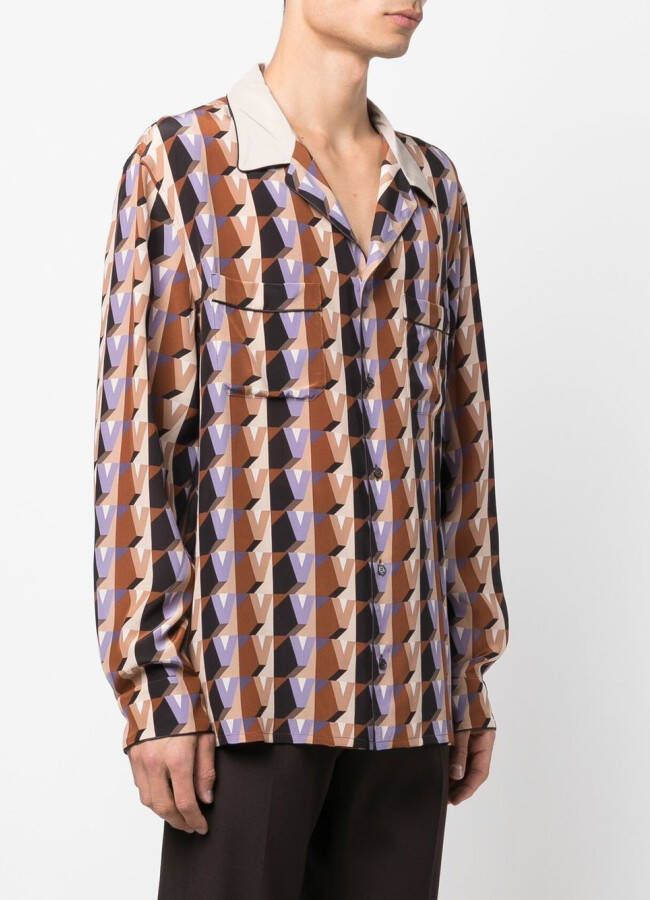Valentino Garavani Overhemd met grafische print Bruin