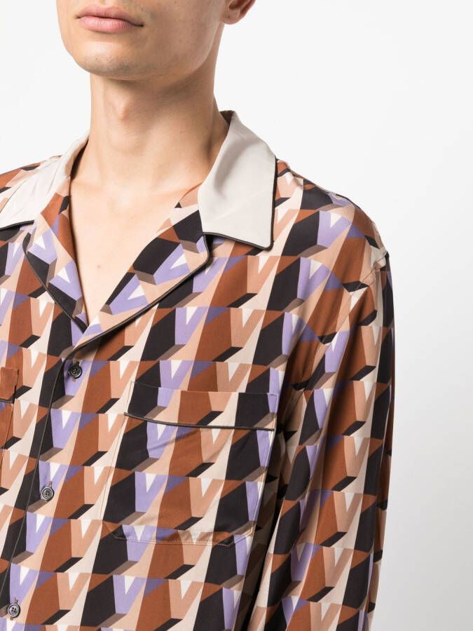 Valentino Garavani Overhemd met grafische print Bruin