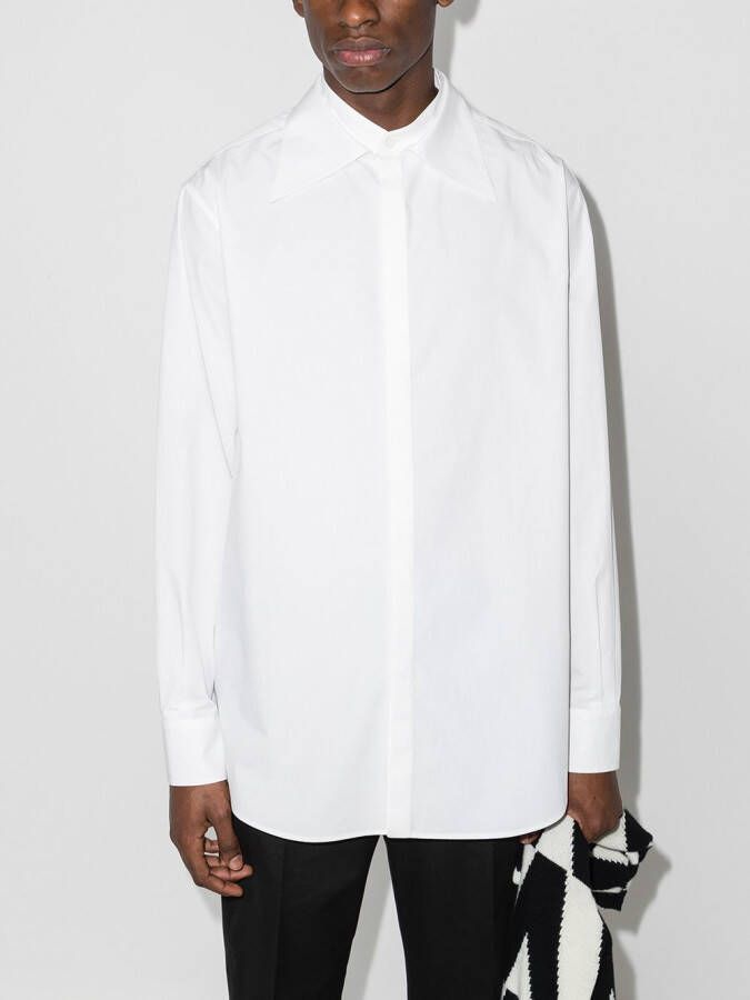 Valentino Garavani Overhemd met oversized kraag Wit