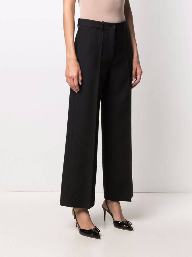 Valentino Garavani Pantalon met wijde pijpen Zwart
