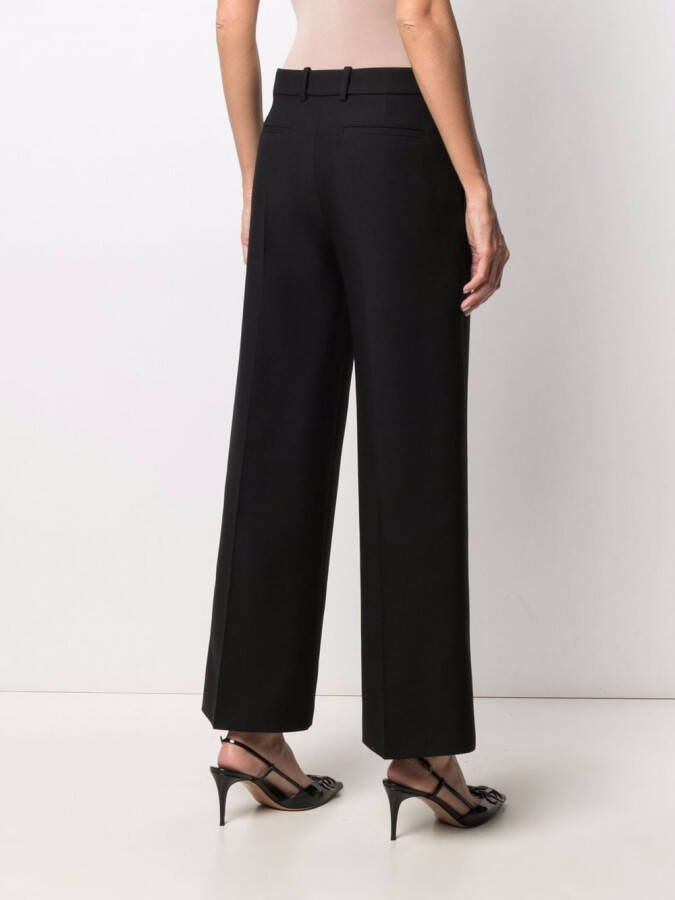 Valentino Garavani Pantalon met wijde pijpen Zwart