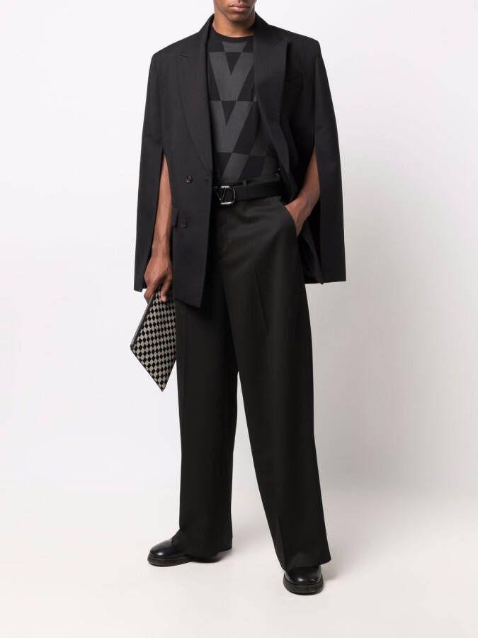 Valentino Garavani Pantalon met wijde pijpen Zwart