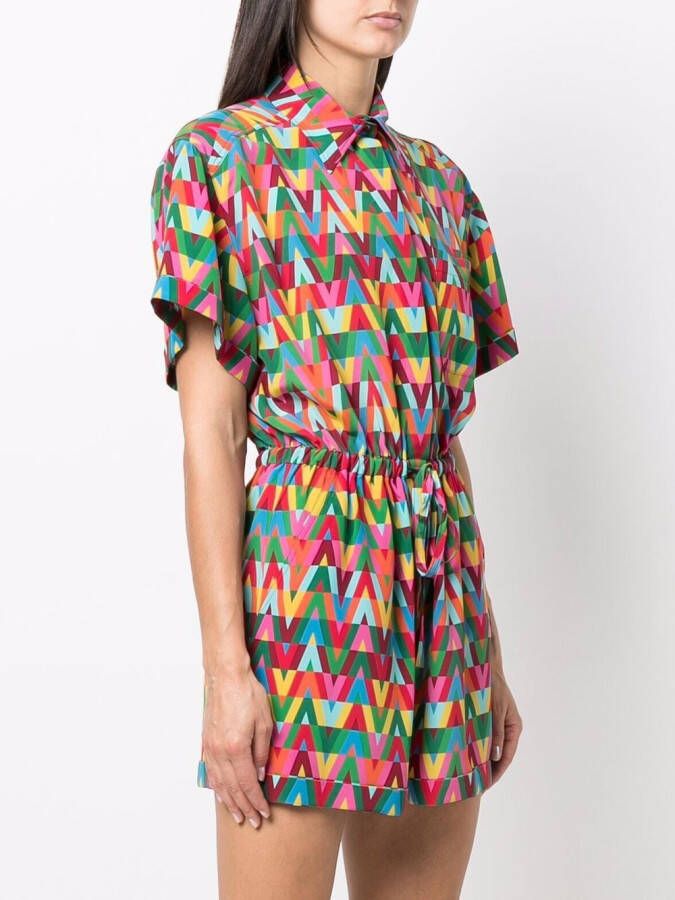 Valentino Garavani Playsuit met print Groen