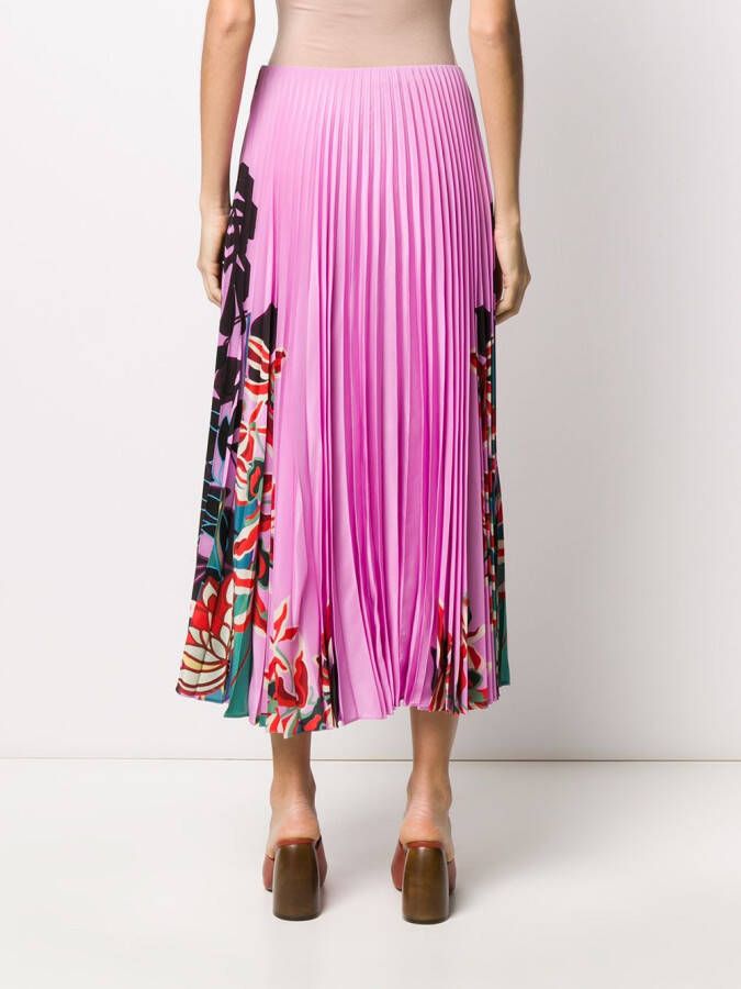 Valentino Garavani Plooirok met bloemenprint Roze
