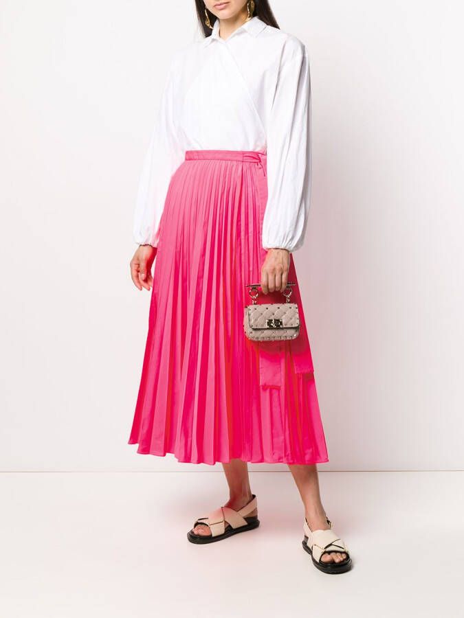Valentino Garavani Plooirok met gestrikte taille Roze
