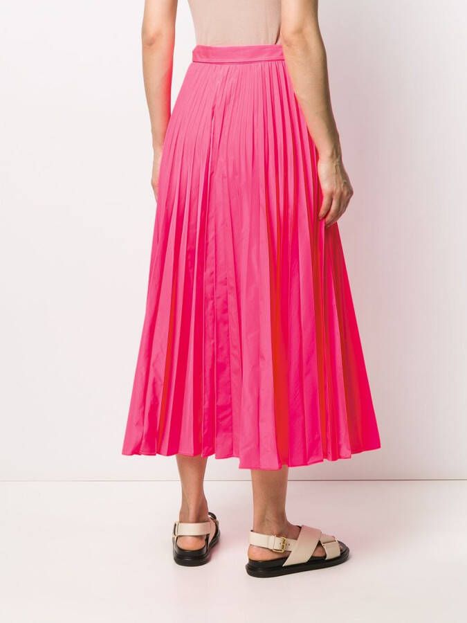 Valentino Garavani Plooirok met gestrikte taille Roze