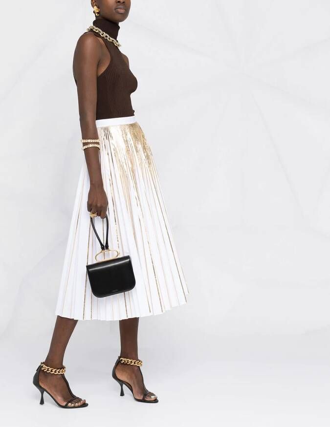 Valentino Garavani Plooirok met metallic-effect Wit