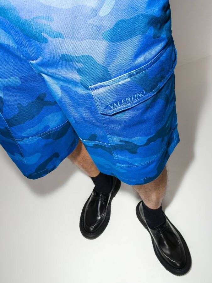 Valentino Garavani Shorts met camouflageprintL Blauw