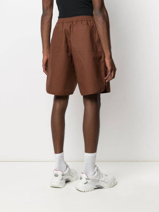 Valentino Garavani Shorts met elastische tailleband Bruin