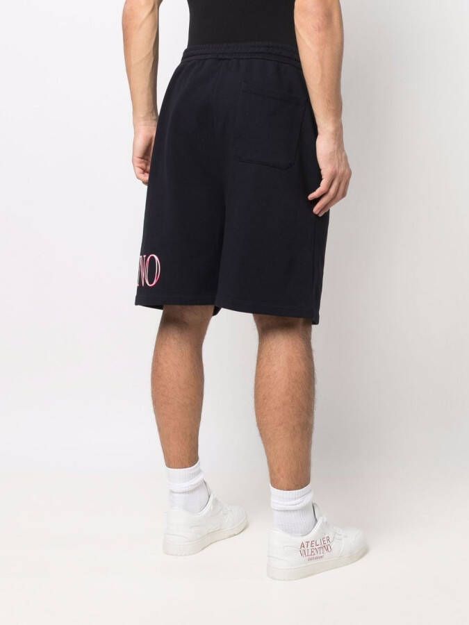 Valentino Garavani Shorts met verlaagd kruis Blauw