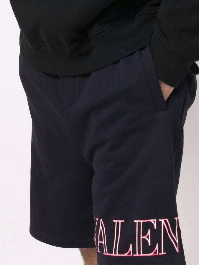 Valentino Garavani Shorts met verlaagd kruis Blauw