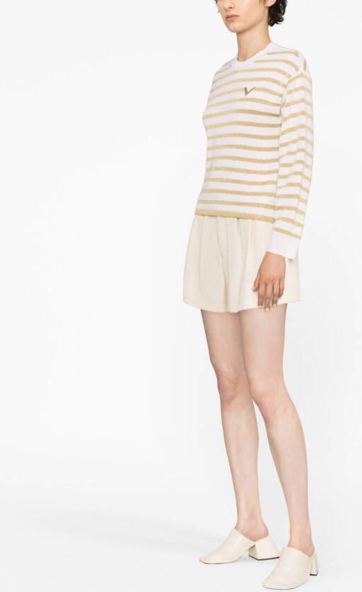 Valentino Garavani Gestreepte trui Beige