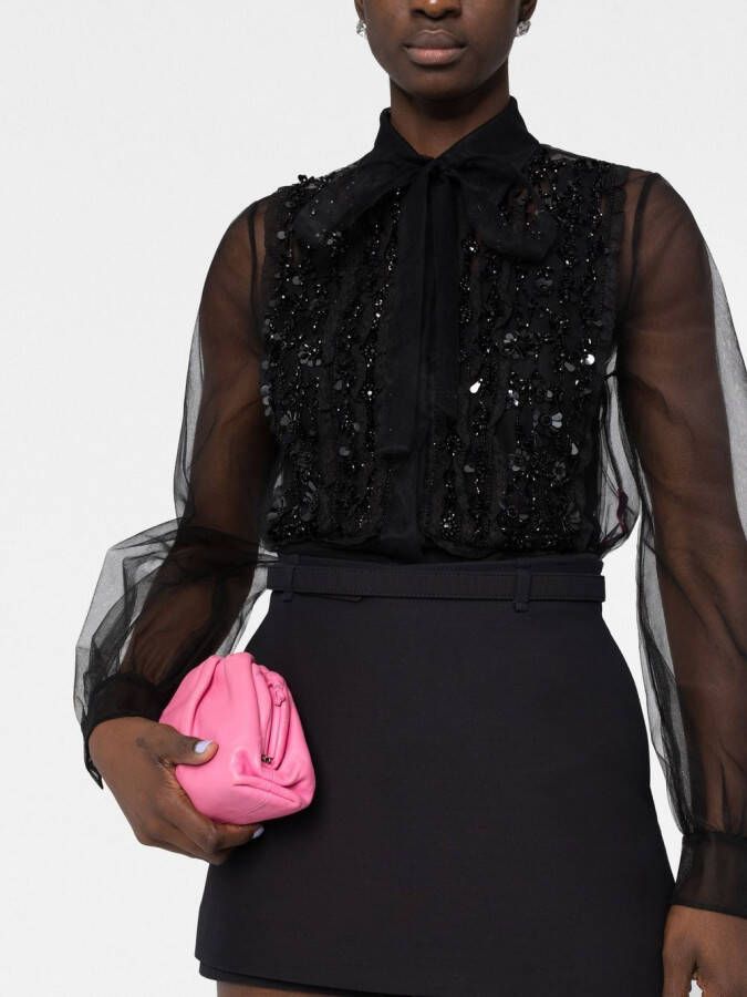 Valentino Garavani Top met geborduurd kant Zwart