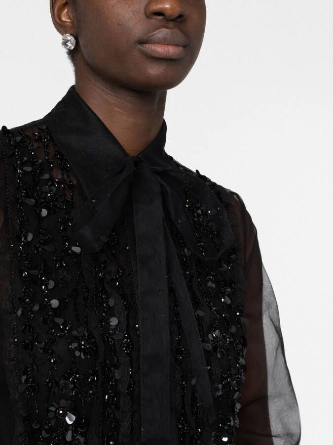 Valentino Garavani Top met geborduurd kant Zwart