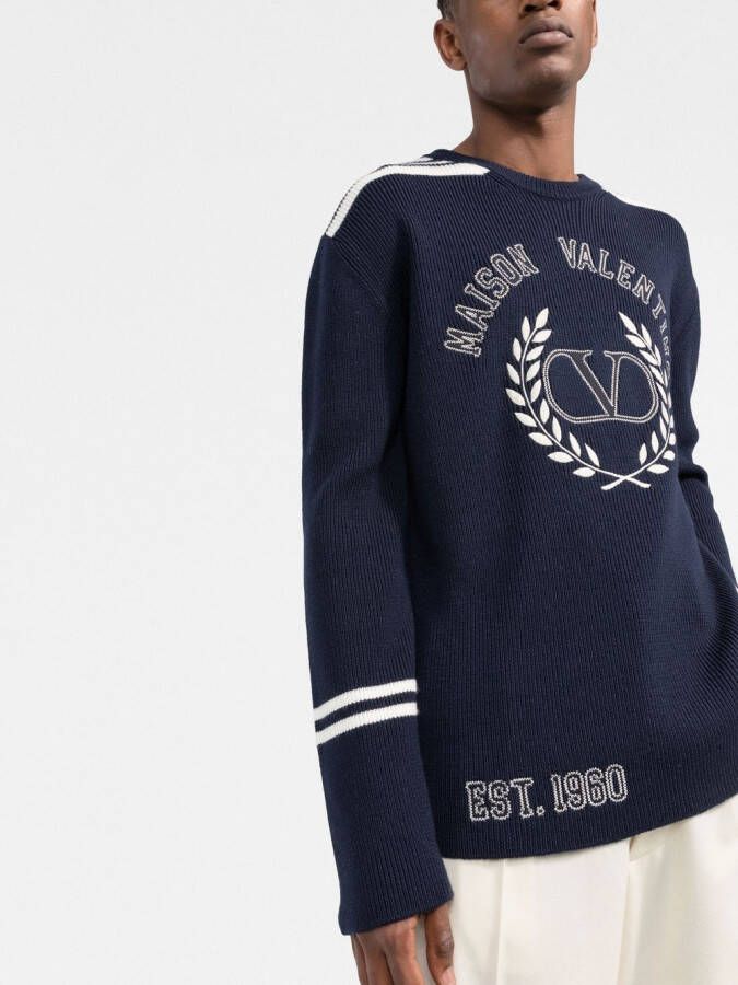 Valentino Garavani Trui met geborduurd logo Blauw