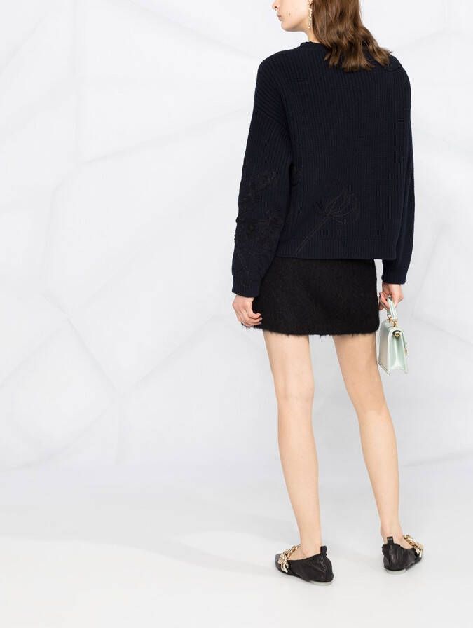 Valentino Garavani Trui met geborduurde bloemen Blauw