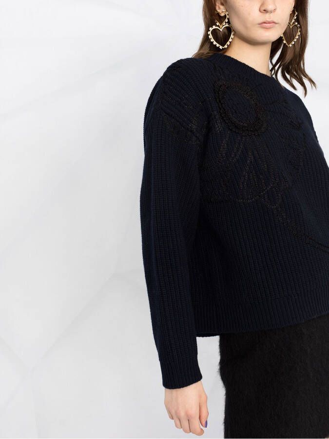 Valentino Garavani Trui met geborduurde bloemen Blauw