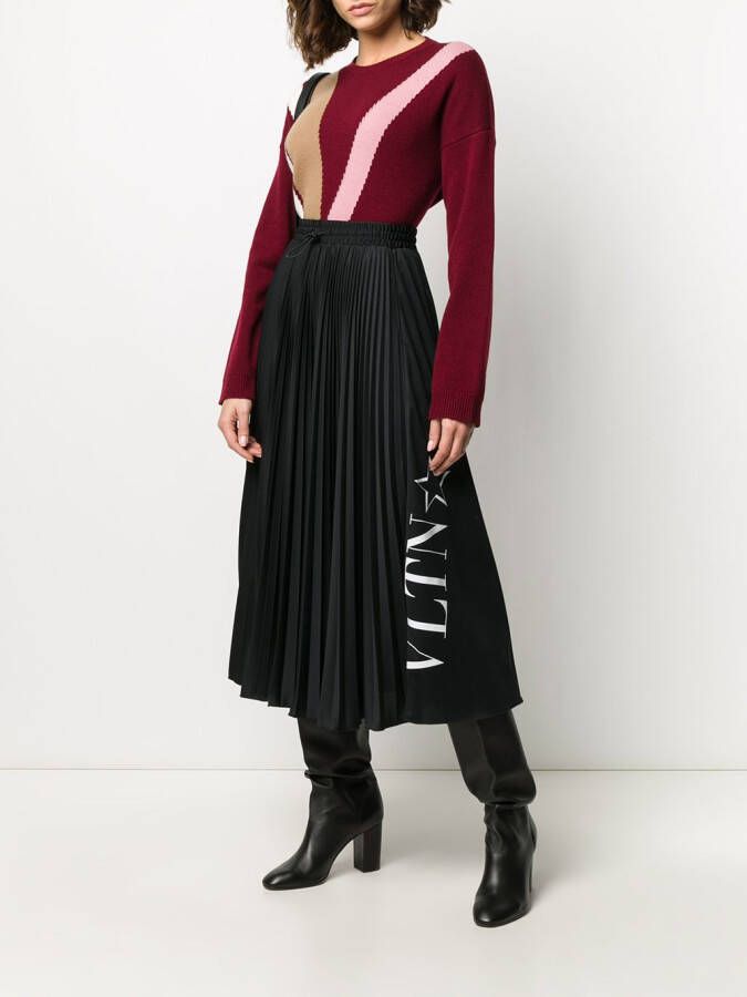 Valentino Garavani VLTN STAR plooirok Zwart