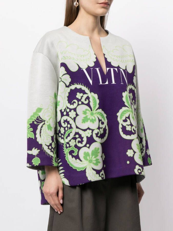 Valentino Garavani VLTN sweater met bloemenprint Paars